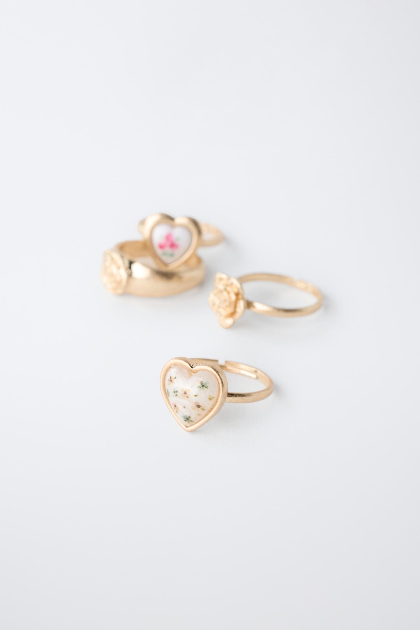 Vintage Floral Gold-Tone Ring Set 2