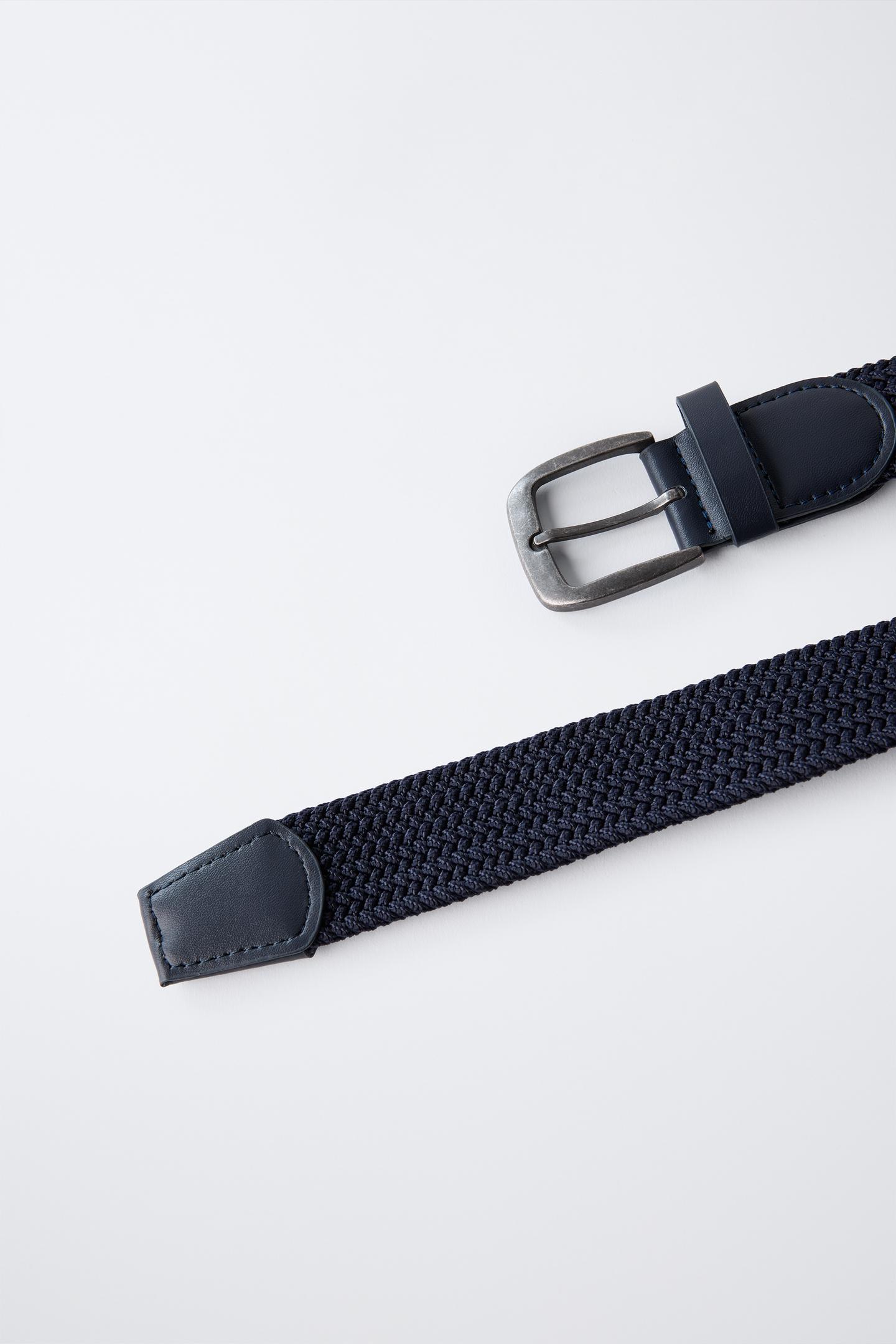Navy Woven Stretch Belt 2