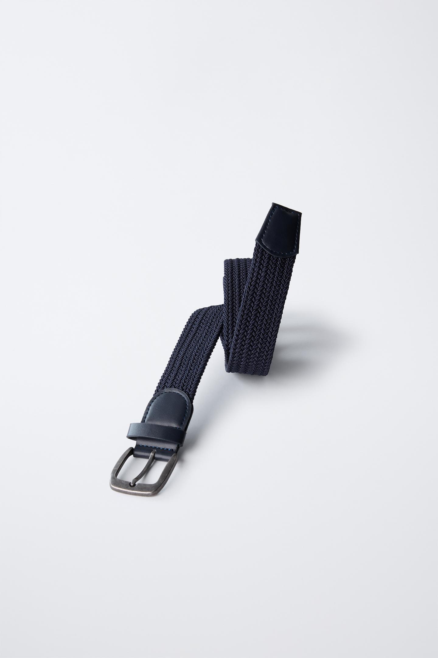 Navy Woven Stretch Belt 3