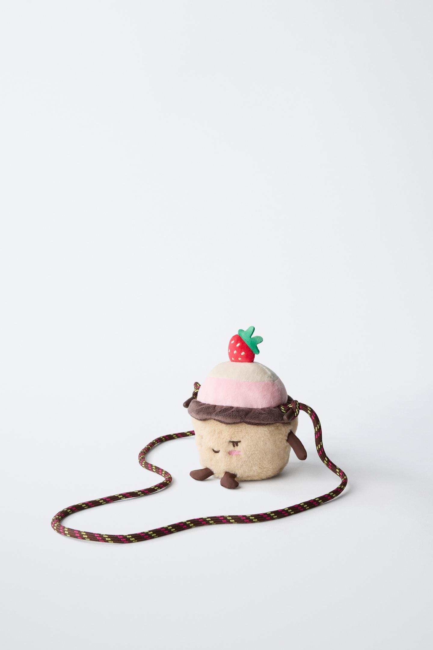 Strawberry Pudding Plush Crossbody Bag