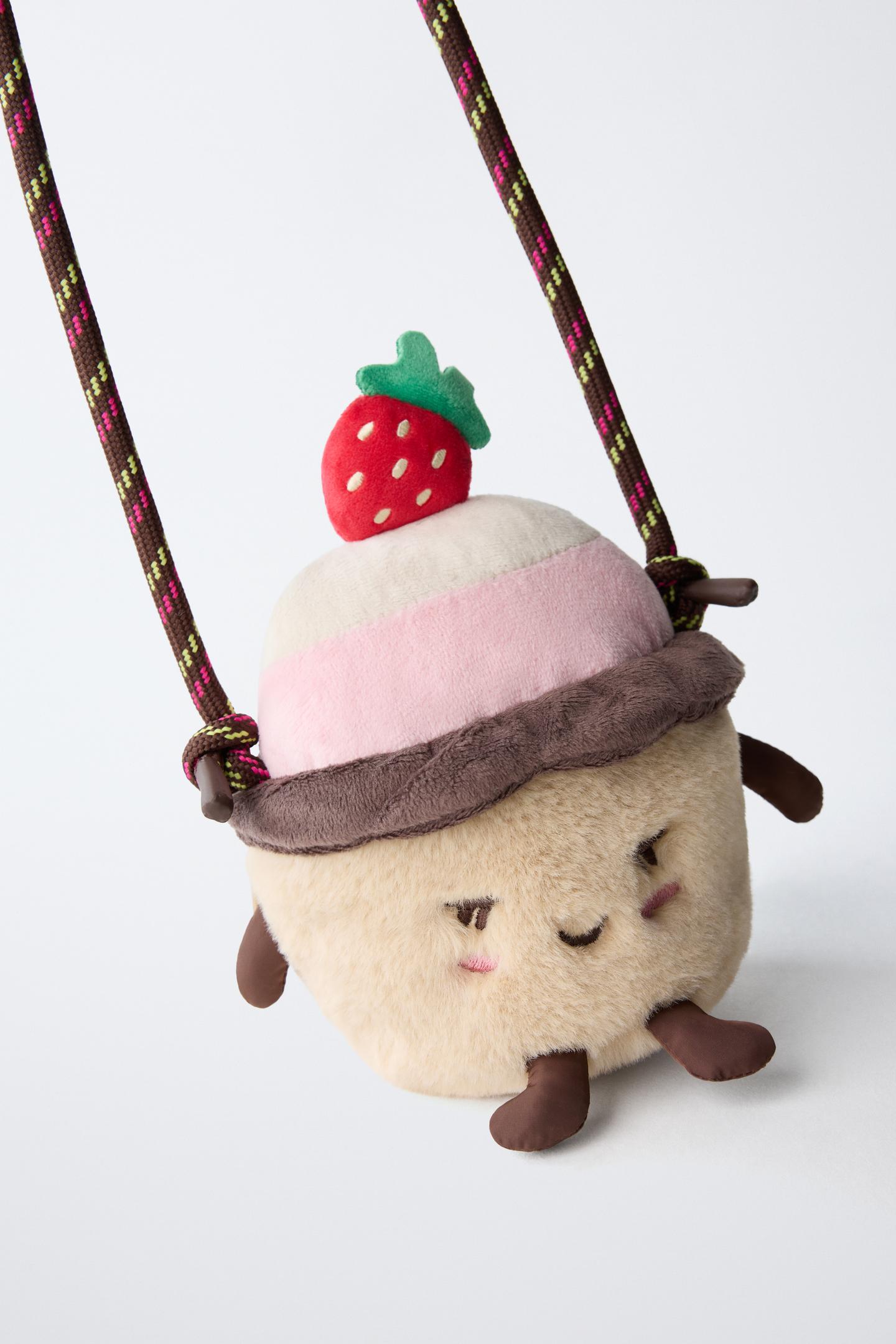 Strawberry Pudding Plush Crossbody Bag 3