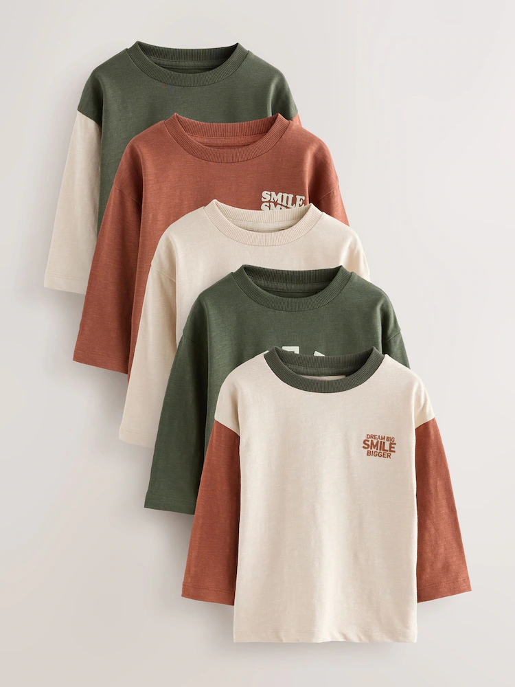 Kids' Long Sleeve T-Shirt 5 Pack