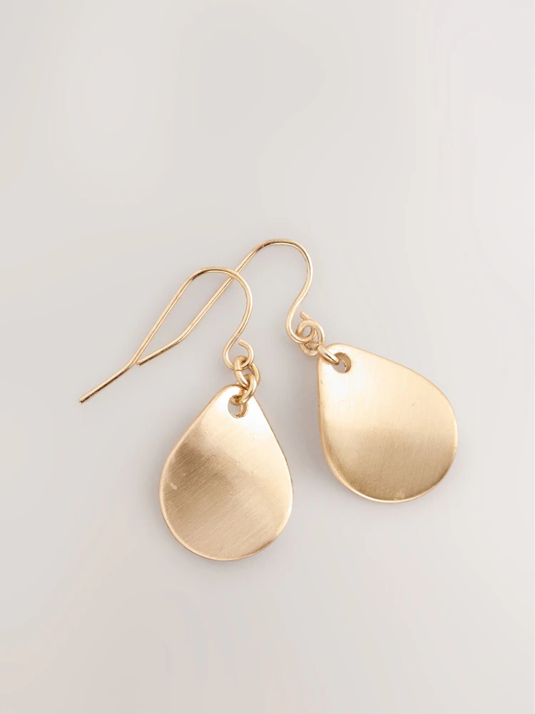 Gold Tone Teardrop Drop Earrings 2