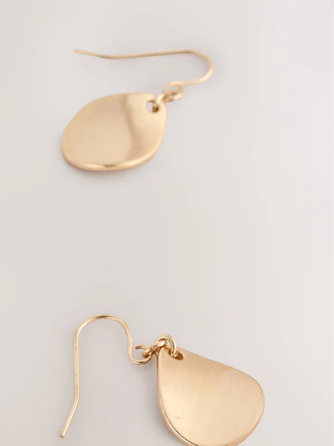 Gold Tone Teardrop Drop Earrings 3