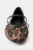 Leopard print gathered ballet flats 3