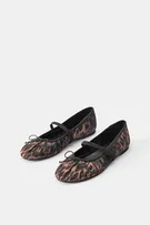 Leopard print gathered ballet flats 2