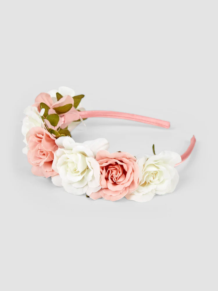 Blush Pink & Ivory Floral Headband