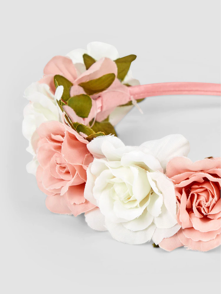 Blush Pink & Ivory Floral Headband 2