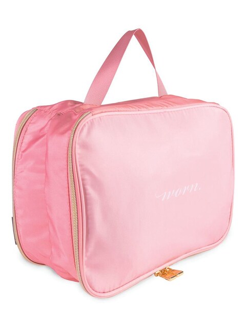 Pink Satin Travel Organiser & Sleep Mask Gift Set 2