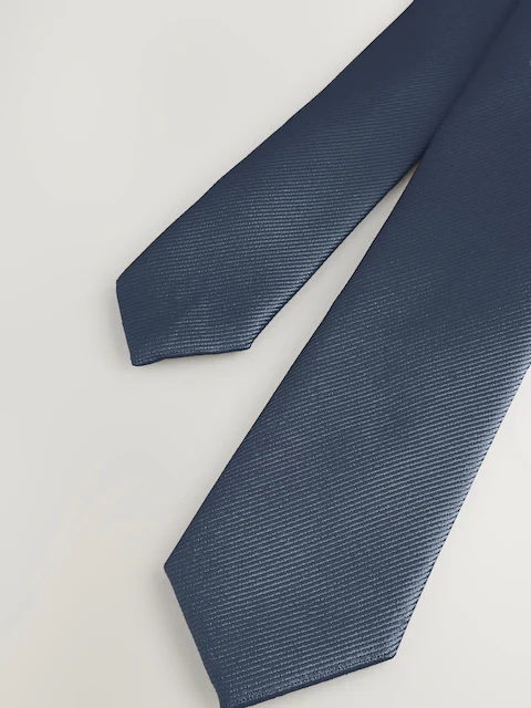 Men's Navy Satin Stripe Tie 4