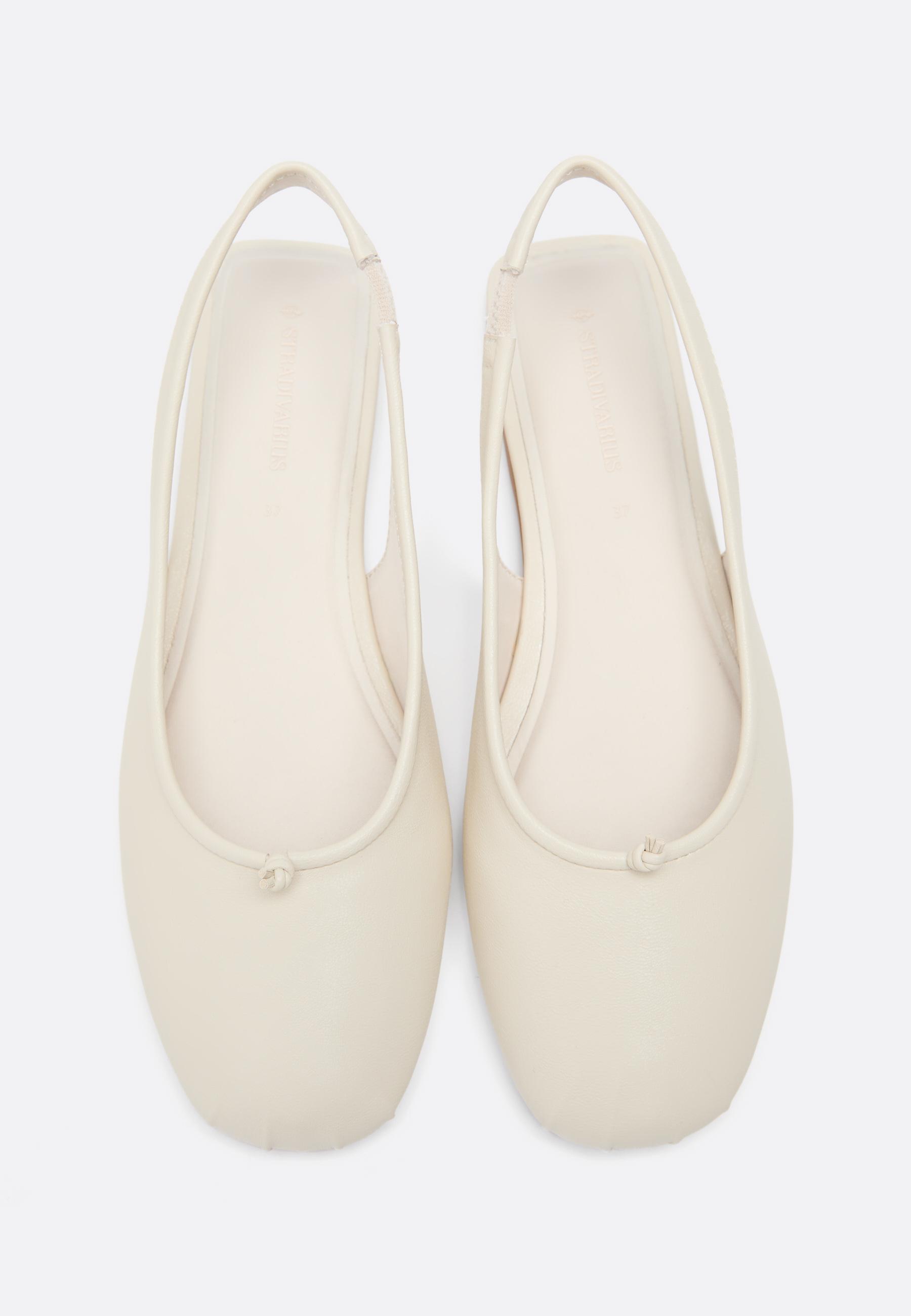 Leather-effect slingback ballet