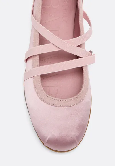Satin criss-cross sneakerinas 4