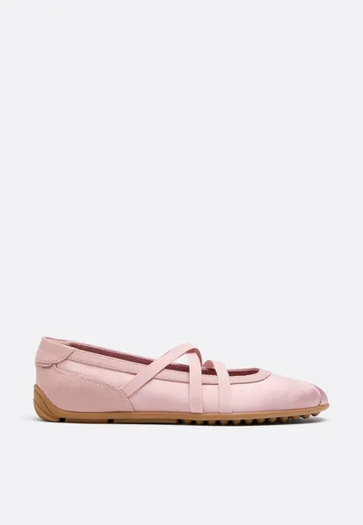 Satin criss-cross sneakerinas