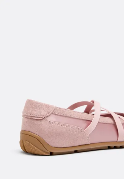 Satin criss-cross sneakerinas 3