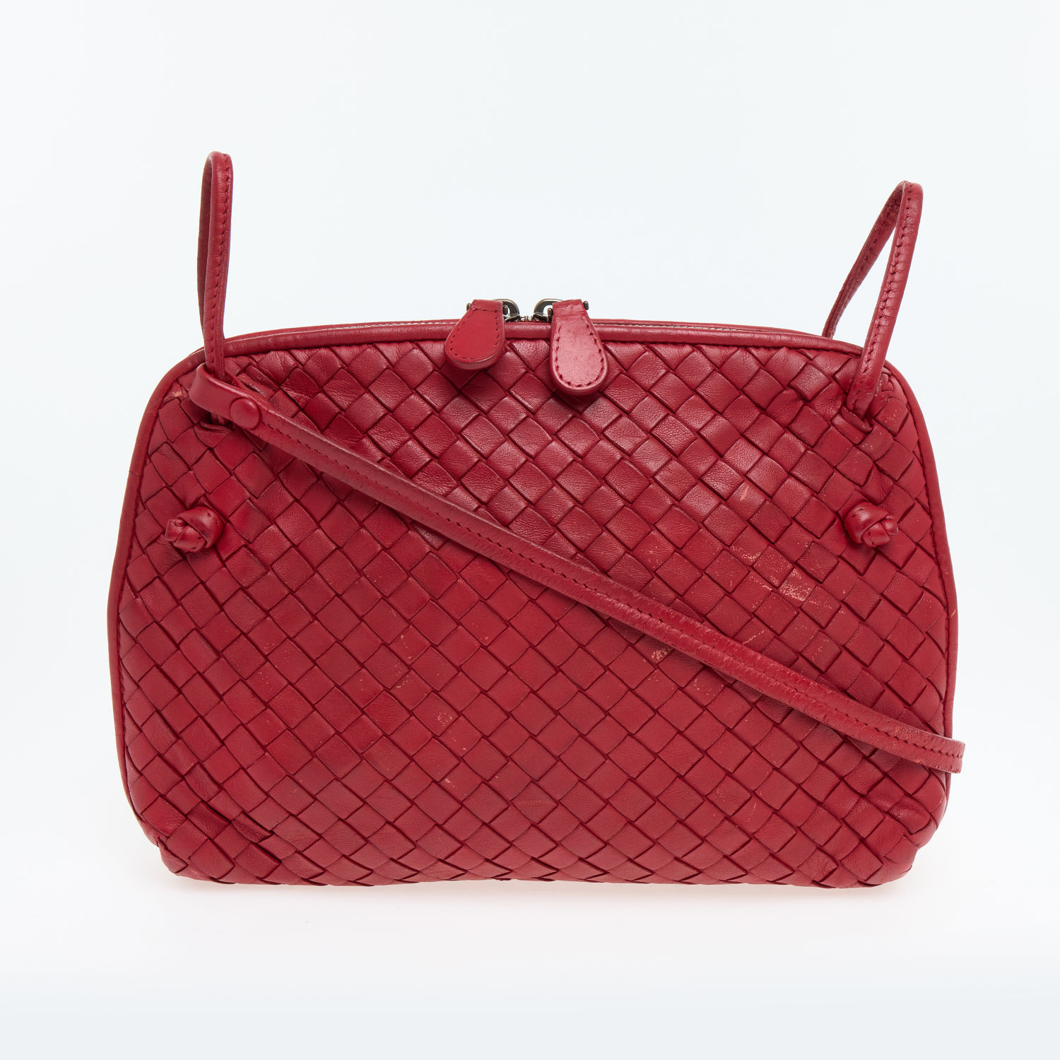 Ruby Red Woven Crossbody Bag