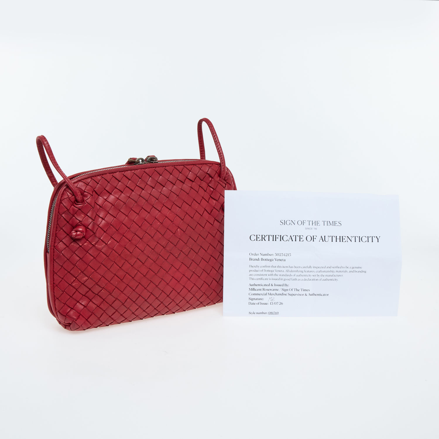 Ruby Red Woven Crossbody Bag 2