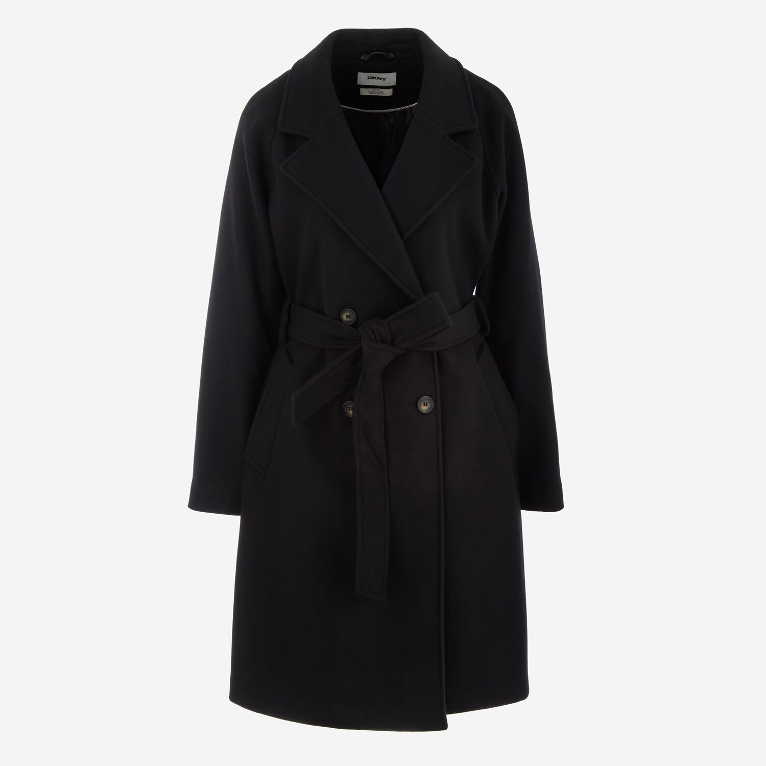 Black Belted Double Breasted Coat