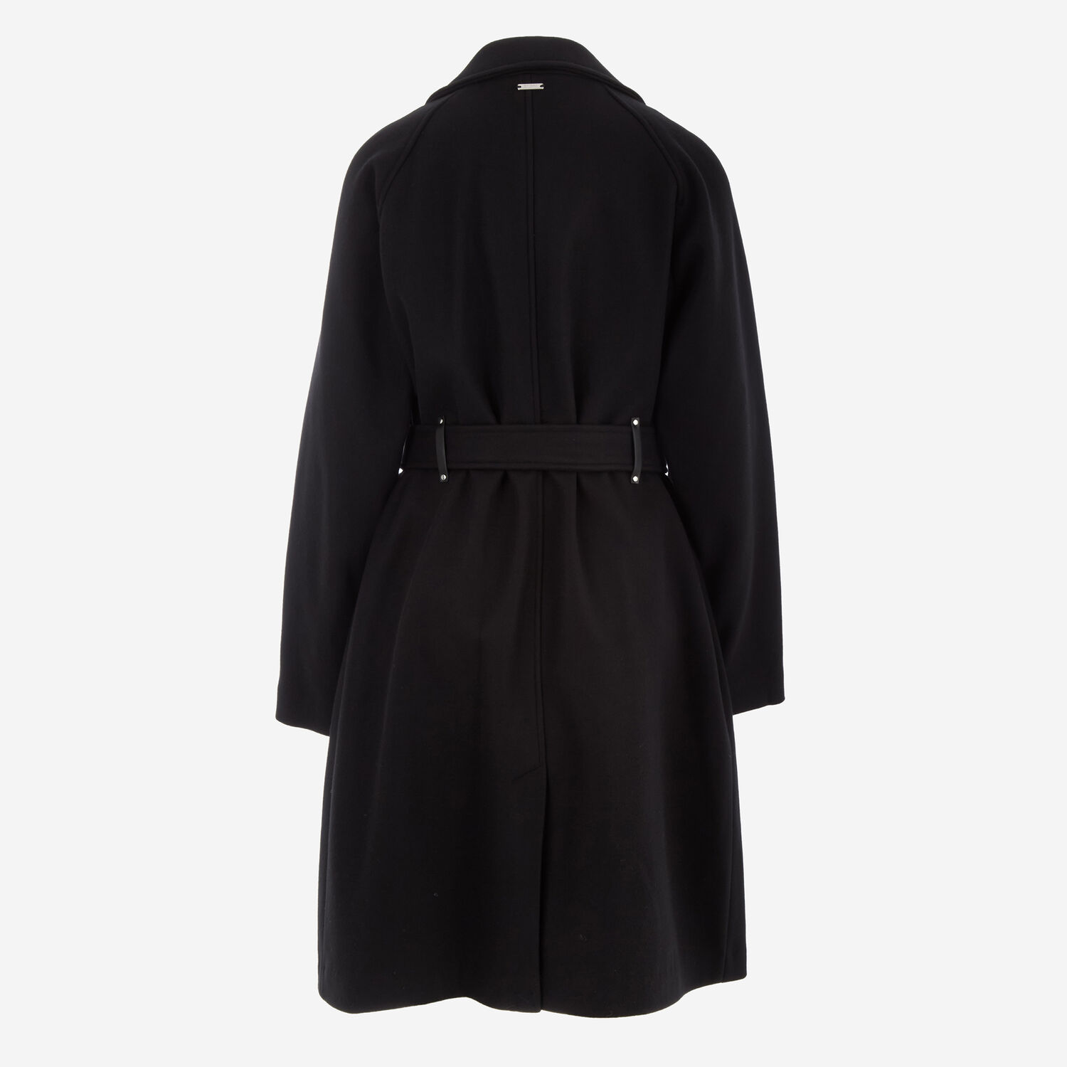 Black Belted Double Breasted Coat 2