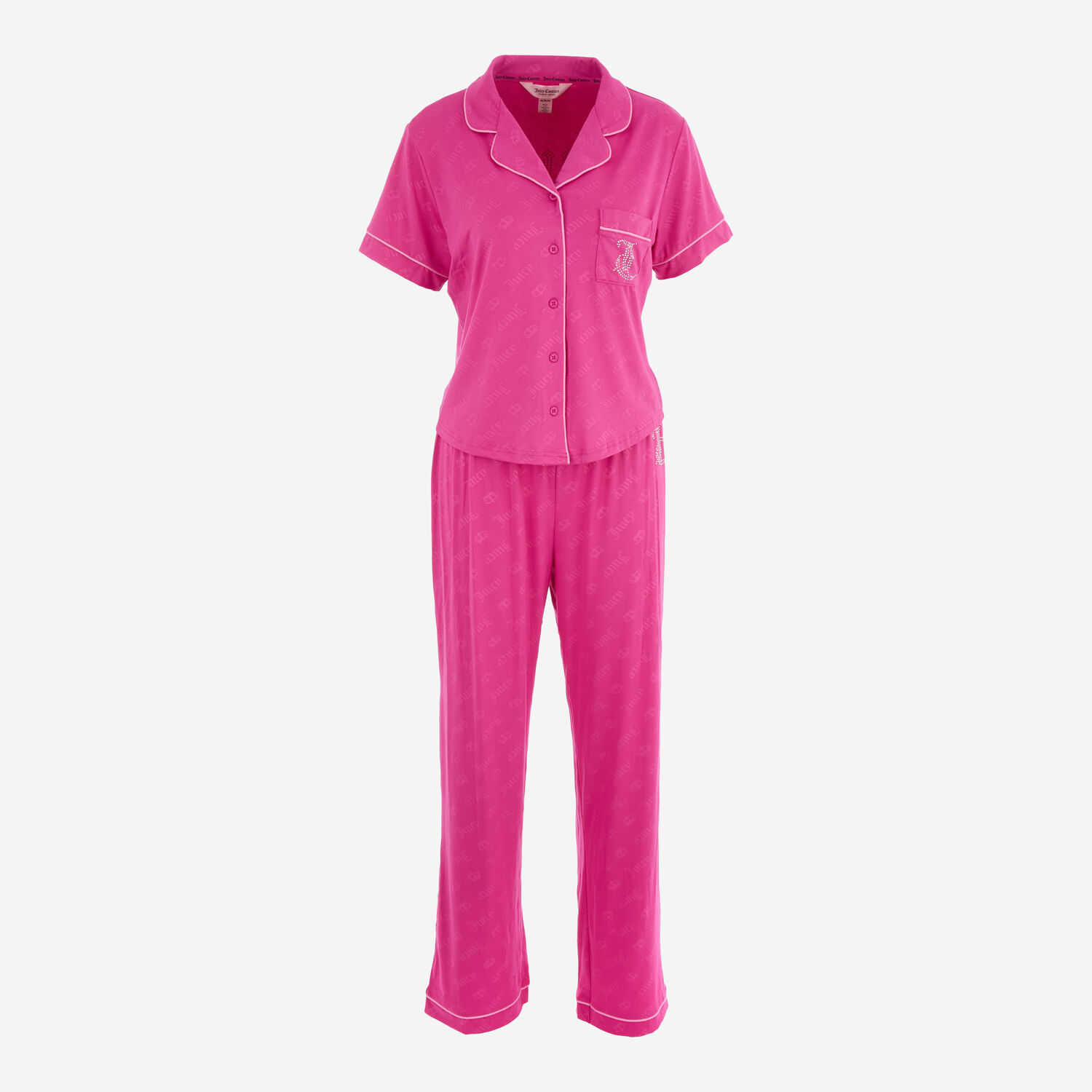 Women's Pink Three-Piece Pyjama Lounge Set 2
