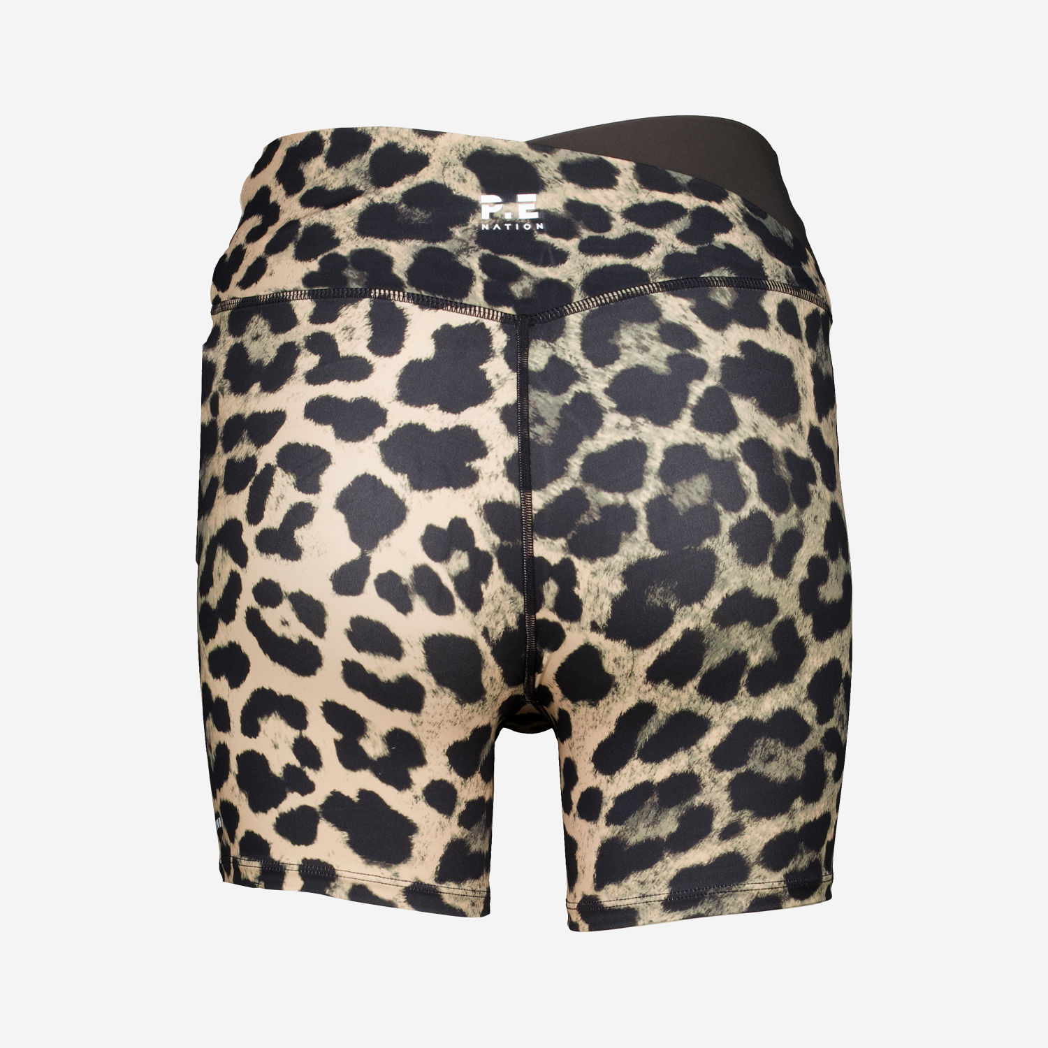 Women's Leopard Print Crossover Waist Cycling Shorts 2