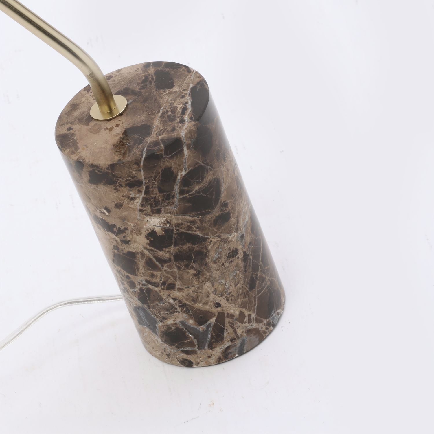 Gold Tone & Brown Marble Base Table Lamp 66x26cm 2