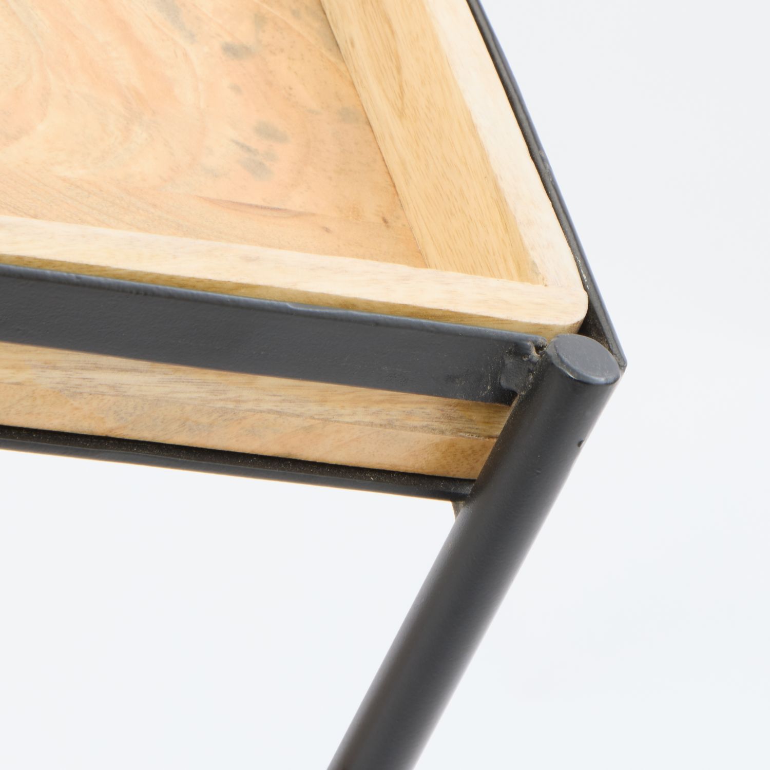 Black Three Tier Wooden Shelf Trolley 80x45cm  2