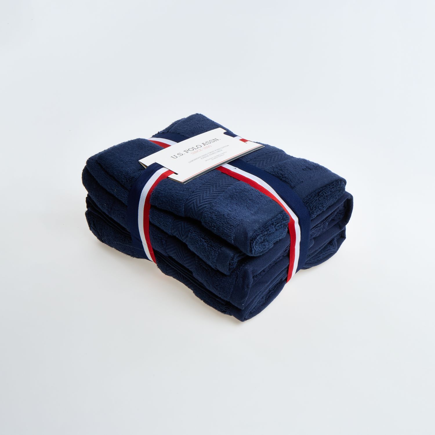 Four Piece Navy Blue Zero Twist Towel Set