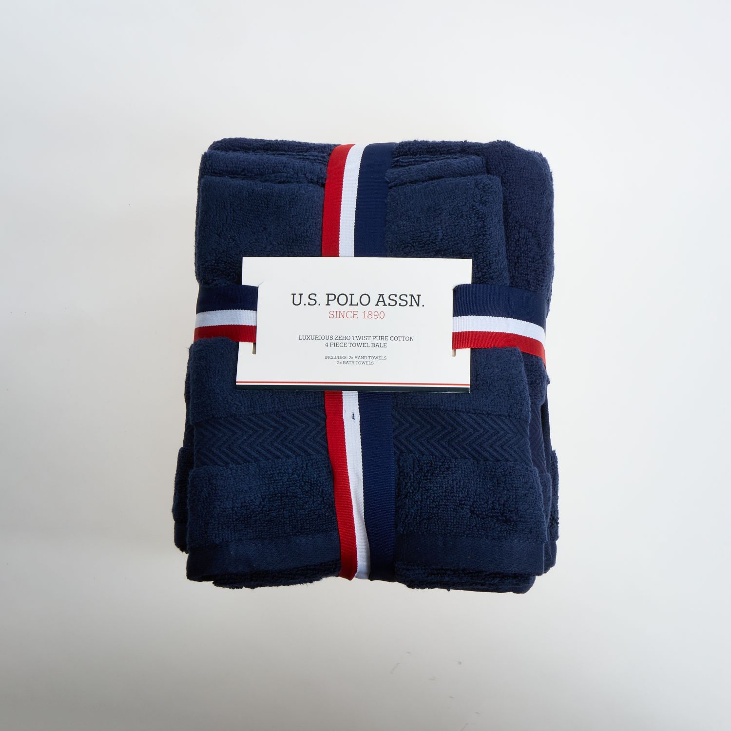 Four Piece Navy Blue Zero Twist Towel Set 2