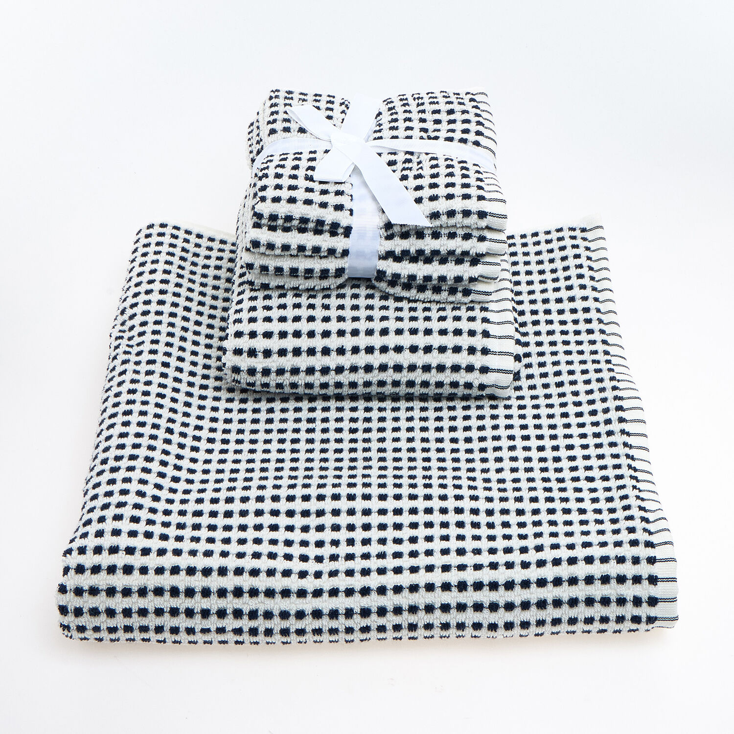 White & Black Tiled Towels