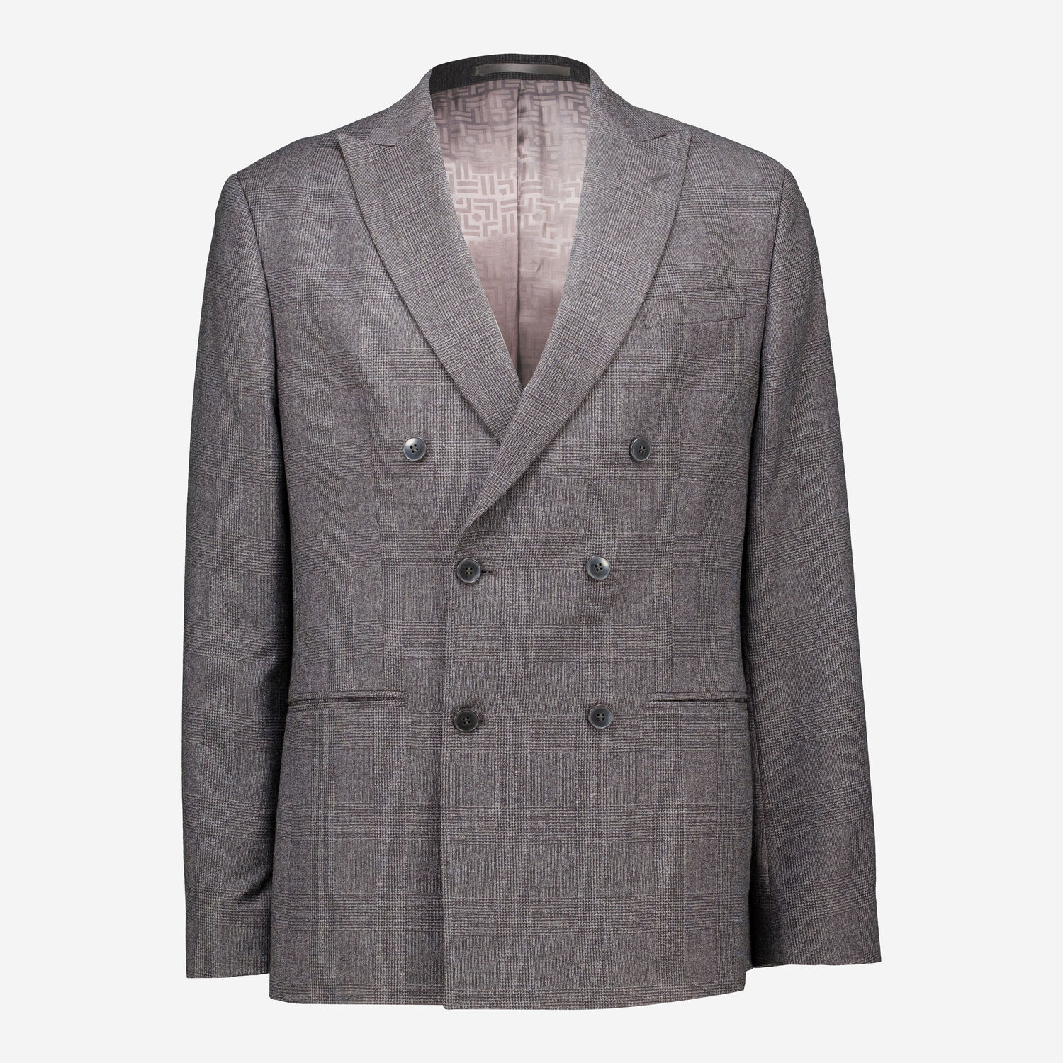 Grey Check Wool Blazer Jacket