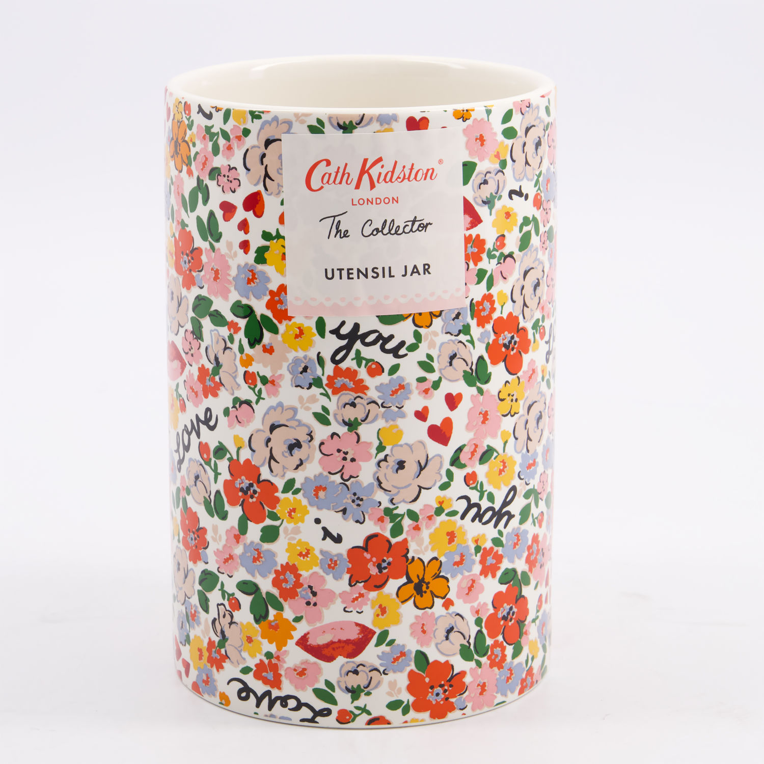 Multicoloured Floral Utensil Jar 17x11cm