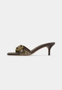 MARGOT SIGNATURE - Heeled mules - khaki/maple
