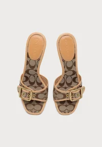 MARGOT SIGNATURE - Heeled mules - khaki/vachetta 4