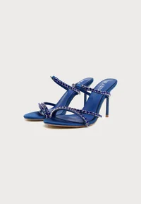 ALBA - High heeled sandals - blue satin 2