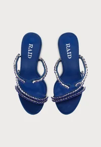 ALBA - High heeled sandals - blue satin 4