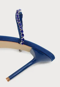 ALBA - High heeled sandals - blue satin 5
