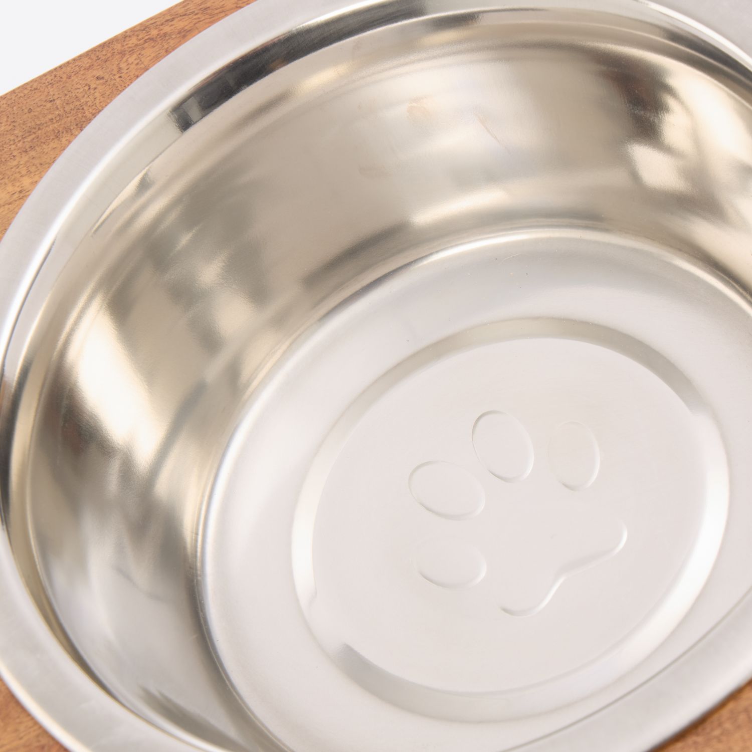 Rustic Wooden Raised Pet Feeding Station with Stainless Steel Bowl 2