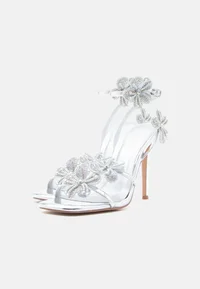 High heeled sandals - silver-coloured 2