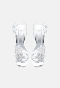 High heeled sandals - silver-coloured 4