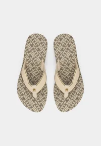 MONOGRAM MID WEDGE - T-bar sandals - rich walnut 5
