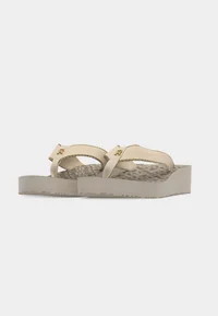 MONOGRAM MID WEDGE - T-bar sandals - rich walnut 3