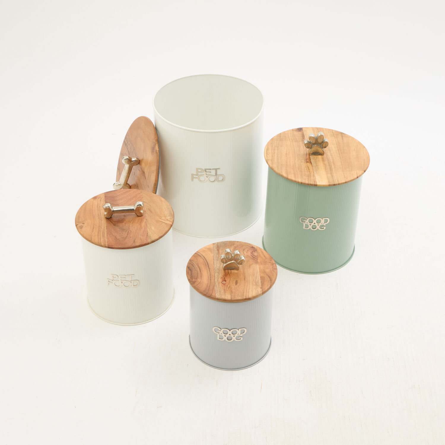 Wooden Lid Pet Food Storage Canister