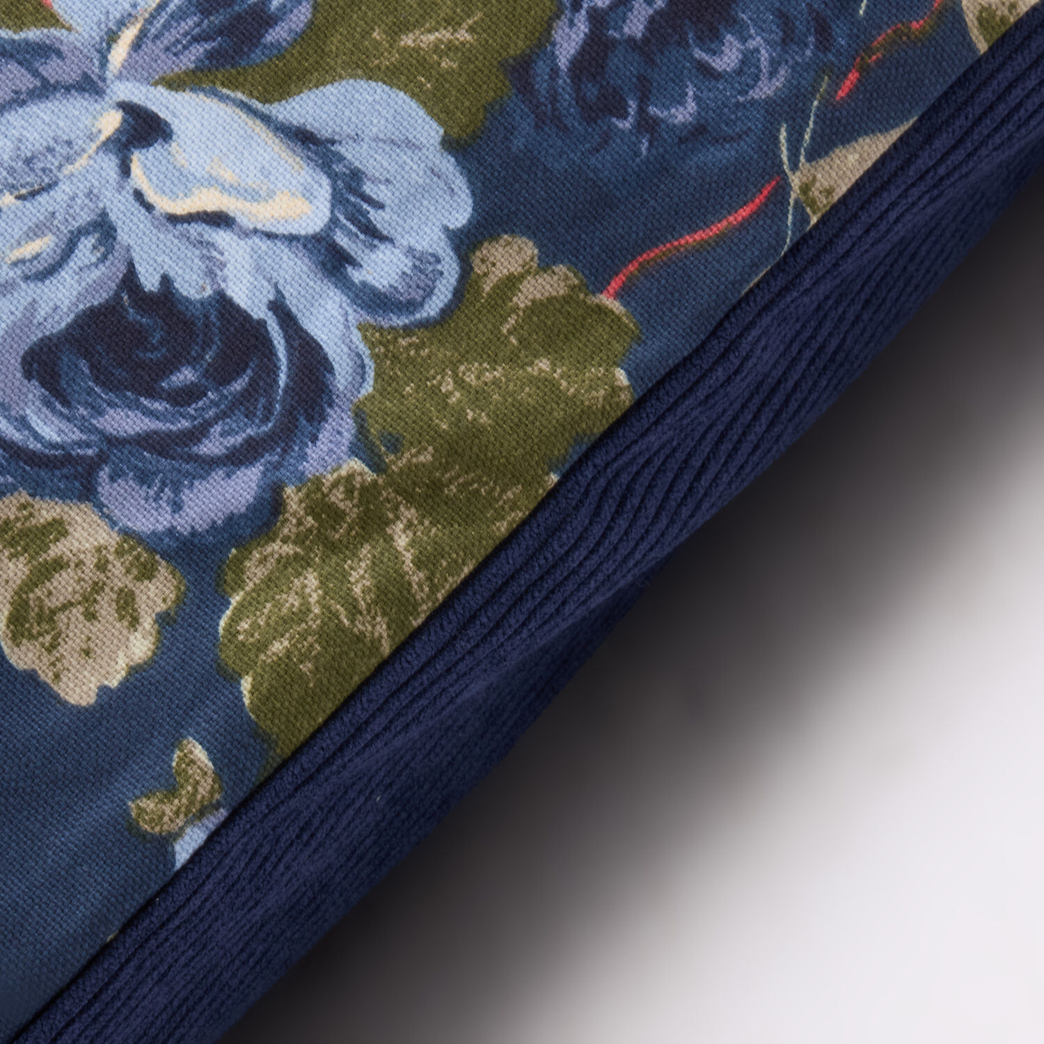 Floral Rectangular Pet Mattress Bed - Navy Blue 3