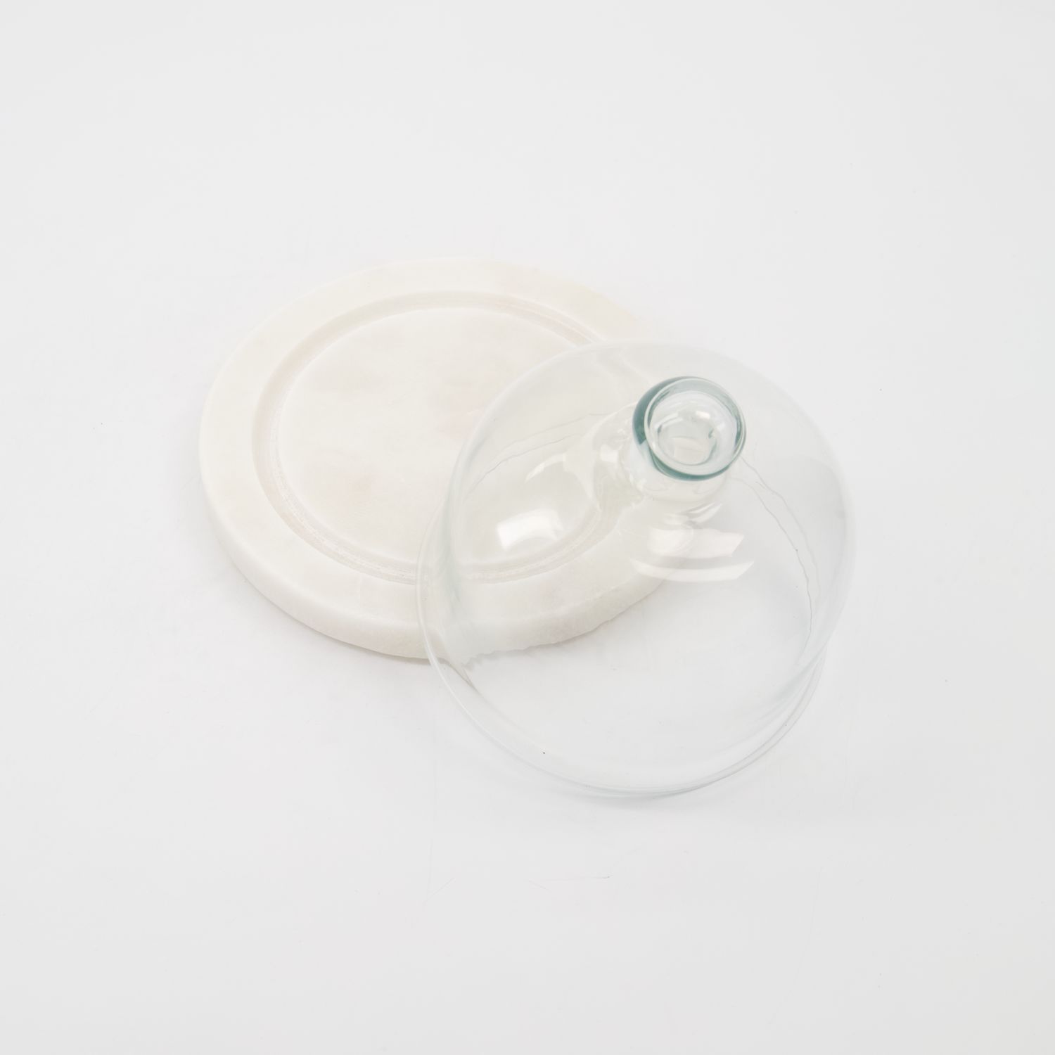 Glass Cloche with White Marble Base 2