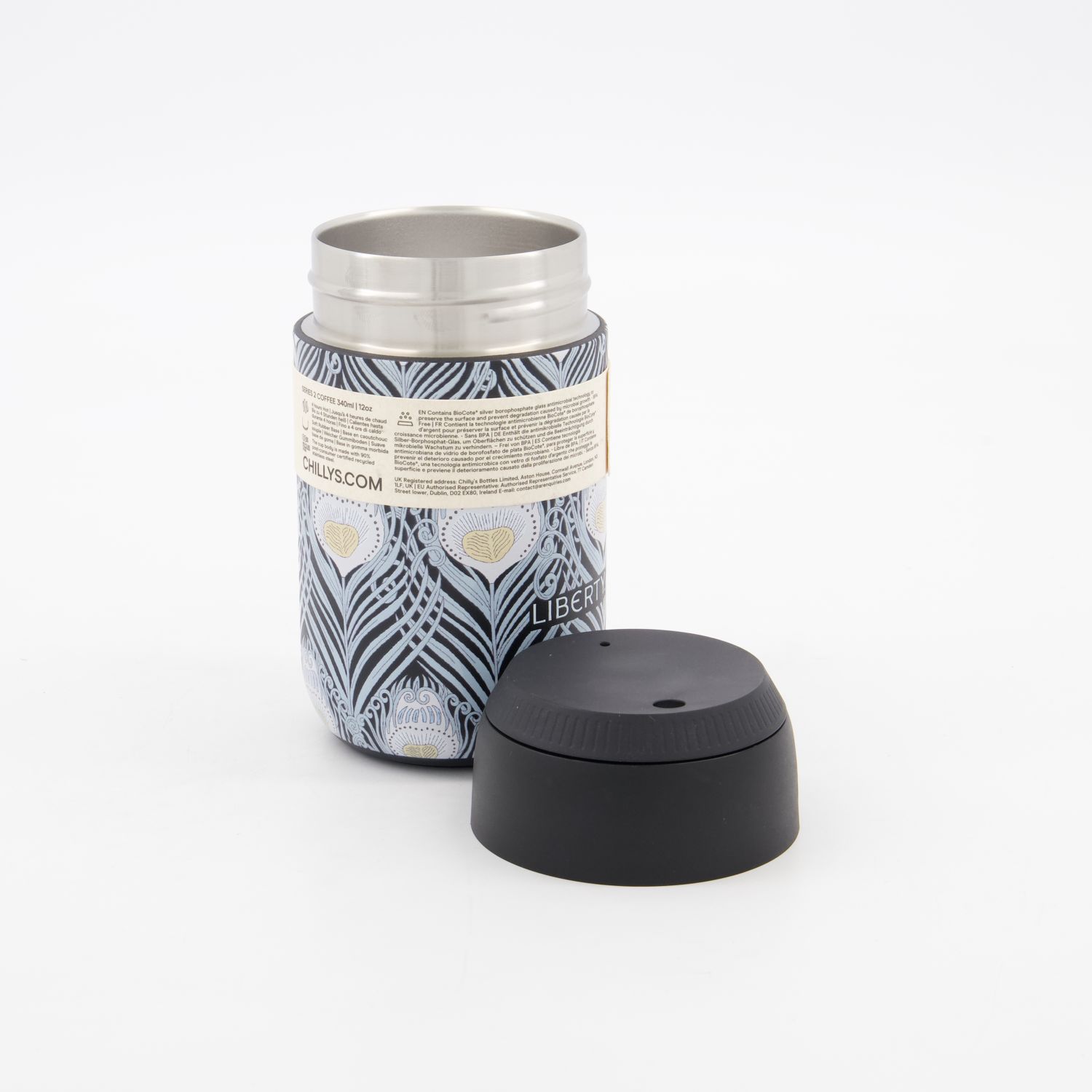 Chilly’s x Liberty Insulated Travel Cup – Peacock Design 2